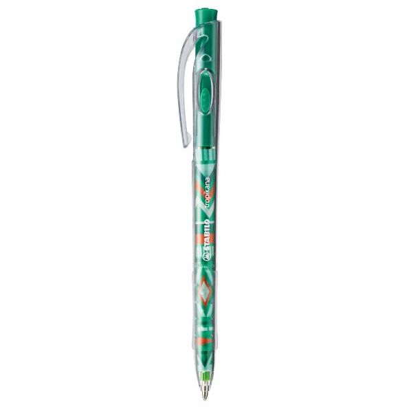Ручка шариковая 0,5 мм "Stabilo Tropikana" автомат зеленая