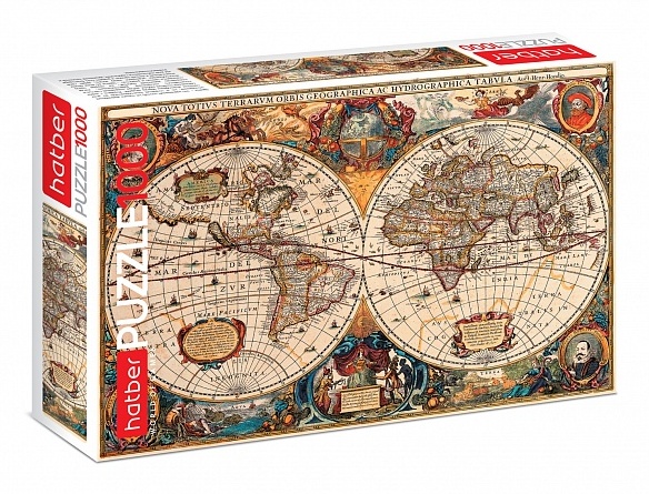Пазлы 1000 эл. А2 450х680мм "Старинная карта мира"