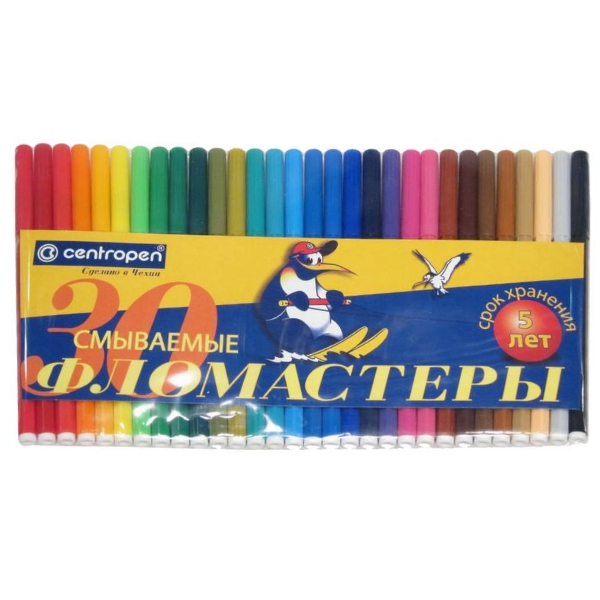 Фломастеры 30 цв. "Пингвины"