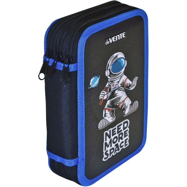 Пенал "deVENTE. Need More Space" 20,5x12 см, трехстворчатый прямоугольный, на молнии, картон с покрытием из фольги с конгревным тиснением