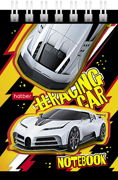 Блокнот А7 40 л. без линовки на гребне "Автомобили"  тонир. блок