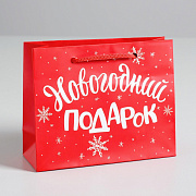 Пакет ламинированный горизонтальный «Новогодний подарок», S 5.5 см × 15 см × 12 см