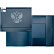 Папка с резинкой "deVENTE. Герб" A4 (320x235 мм) 400 мкм, фактура "песок" выборочный лак, вертикальная резинка, 3 клапана, темно-синяя