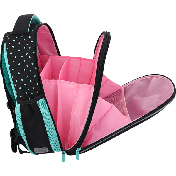 Рюкзак "deVENTE. Choice Lite. K-Pop Heartbeat" школьный жесткий 38x29x17 см (17 л) вес 800 г, плотный износостойкий полиэстер с водоотталкивающей пропиткой, 2 отделения на молнии (одно отделение с разделителями для учебников, другое отделение с 2-мя 