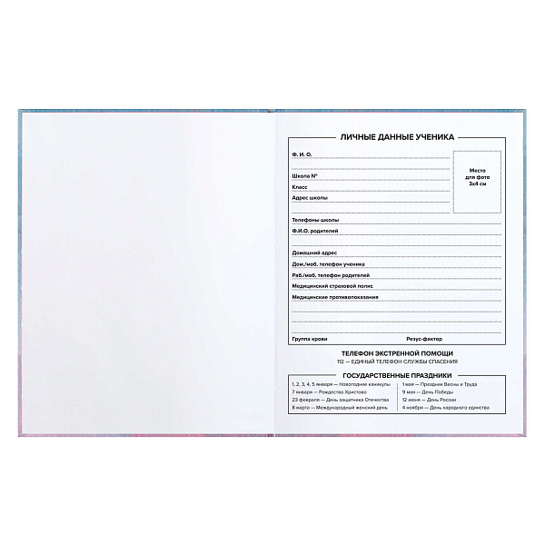 Дневник 1-11 кл. 48 л. тв.переплет "КОШКА-КРАСАВИЦА" тиснение голографической фольгой, глянцевая ламинация, печать в одну краску