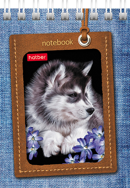 Блокнот А7 40 л. кл. на гребне "Щенки"