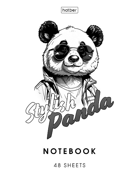 Тетрадь 48 листов в клетку Пластиковая обложка с печатью "Зверье мое" 60-65г/кв.м на скобе 5 диз.в блоке