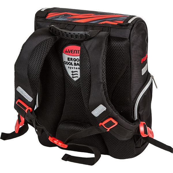 Ранец "deVENTE. Mini. Never Stop" школьный жесткий 35x26x20 см (14 л) вес 800 г, 1 отд. на замке с карманом для учебников, 1 передний карман на молнии, 2 боковых кармана на молнии с расширением, эргономичная формоустойчивая вентилируемая спинка и мяг