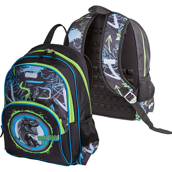 Рюкзак школьный "Attomex. Basic. T-Rex Dino" 38x27x17 см,450 г, 1 отд.на молнии, формоуст.спинка 