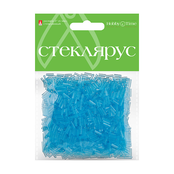 Стеклярус прозрачный, 6 мм, 60 гр, СВЕТЛО-ГОЛУБОЙ, №13