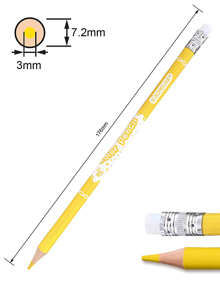 Карандаши 12 цв. ACMELIAE стираемые  картонном футляре,