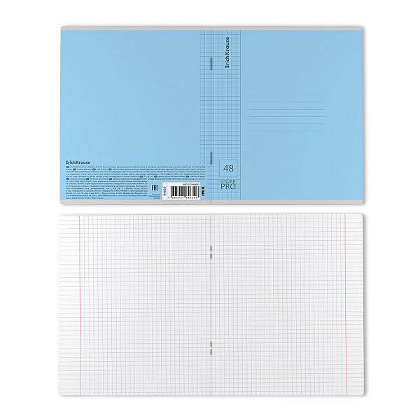 Тетрадь 48 листов в клетку с пластиковой обложкой на скобе ErichKrause Классика CoverPrо glossy, А5+, MIX-PACK