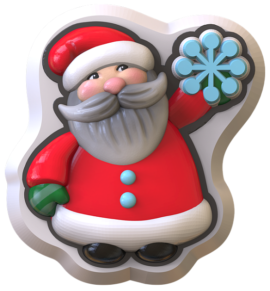 Магниты из гипса "Дед Мороз с оленёнком"