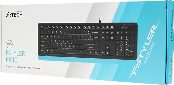 Клавиатура A4Tech Fstyler FK10 черный/синий USB