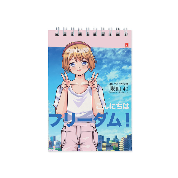 Блокнот А6 40 л. на гребне "ANIME.FREEDOM" 