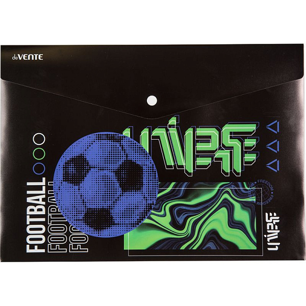 Папка-конверт на кн. А4 "deVENTE. Football Universe" 180 мкм, непрозрачная с рисунком, фактура песок