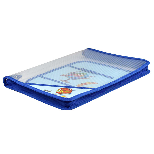 Папка для труда А4 Феникс+ "ГЛОБУС" (полипропилен, 22.8x32.8 см, 1 отд., молния, внутренний разделитель с эластичными держателями для канцелярских пр