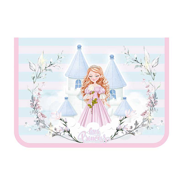Папка для труда А4 молния вокруг "Нежная принцесса" печать на пластике