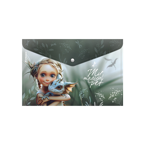 Папка-конверт на кн. А4 ErichKrause Magic Pet, пластиковая, ассорти (в пакете по 12 шт.)