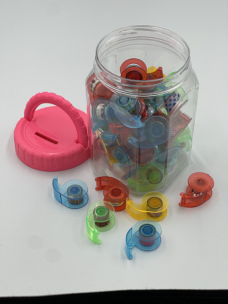 Набор цветной клейкой ленты 12мм*2,8м в диспенсере 45шт ассорти