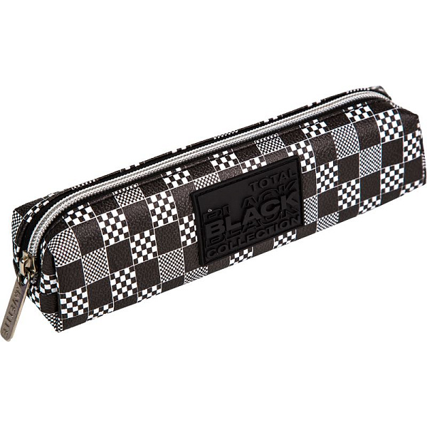 Пенал "deVENTE. TOTAL BLACK" 21x4x4 см, прямоугольный для 40 пр. на молнии, антивандальная искусстве