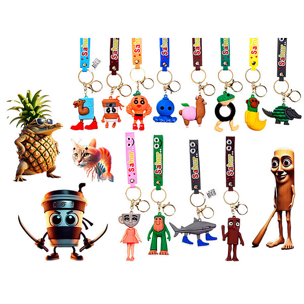 Брелок ИТАЛ.МЕМ, 12 дизайнов в ассортименте