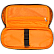 Пенал "deVENTE. Uno Orange" 21x8x5 см, овальный для 50 предметов, с внутренним органайзером-створкой, матовый полиэстер с водоотталкивающей пропиткой, на молнии, аппликация из каучука, черный