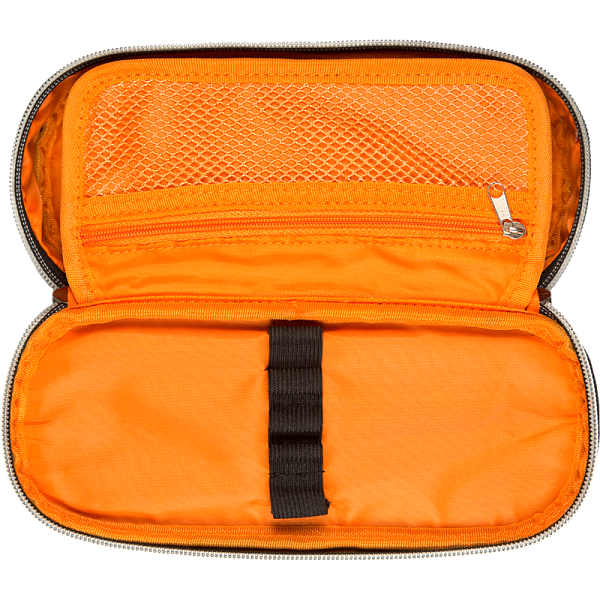 Пенал "deVENTE. Uno Orange" 21x8x5 см, овальный для 50 предметов, с внутренним органайзером-створкой