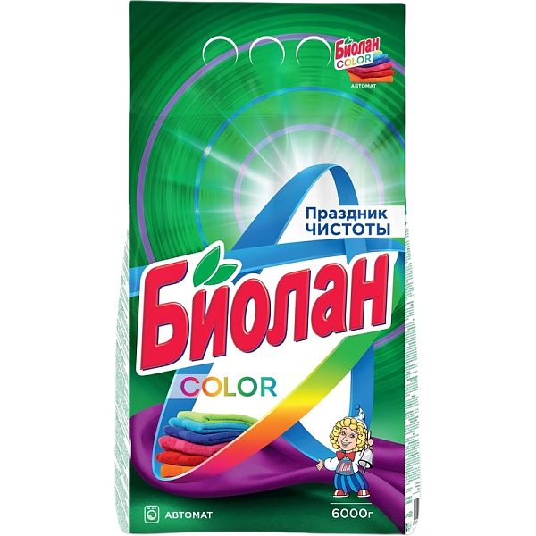 Стиральный порошок автомат 6кг БИОЛАН Color, ш/к 88461