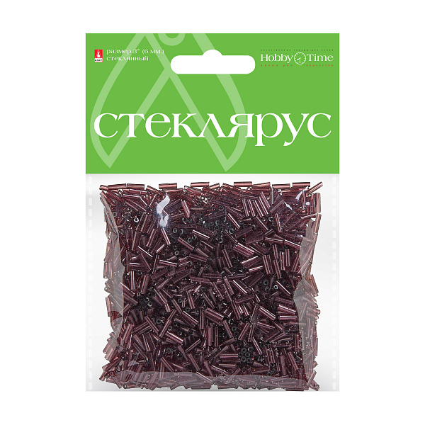 Стеклярус прозрачный, 6 мм, 60 гр, ЛИЛОВЫЙ, №12