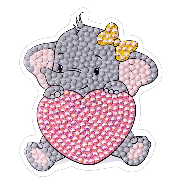 Алмазная мозаика  "ФРЕЯ" магнит "Слоник" 7.5 х 8 см