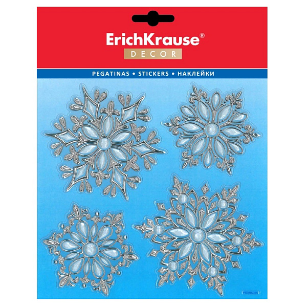 Набор ErichKrause® Decor 4 наклейки Жемчужный снегопад