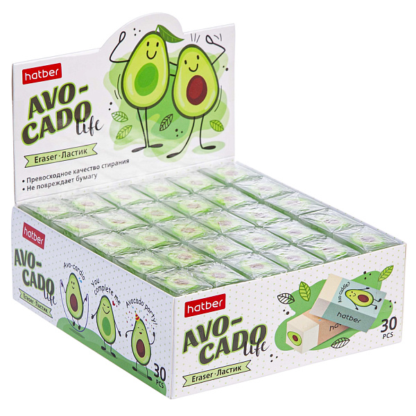 Ластик Hatber Avocado PVC прямоугольный