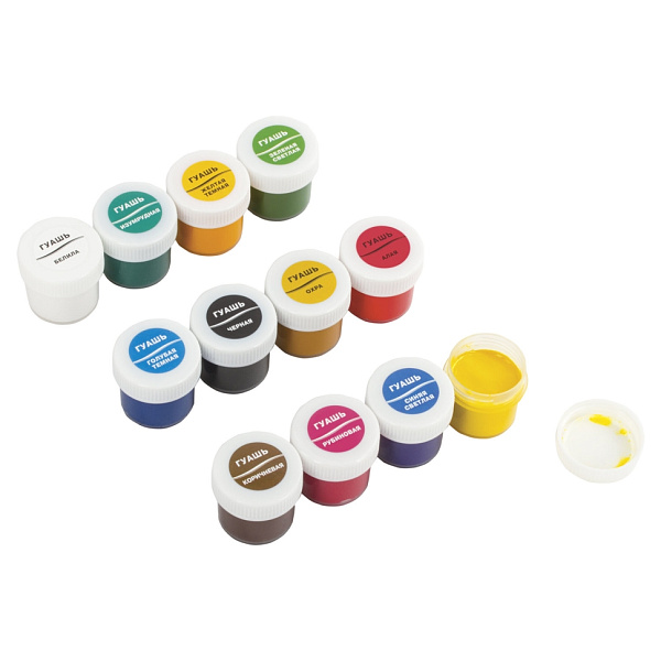 Гуашь 12 цветов по 20 мл. "Классика" в контейнере