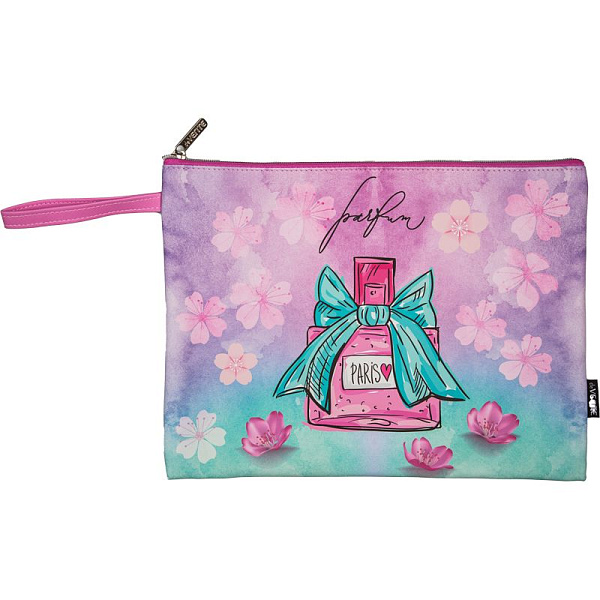 Папка для тетрадей А4 "deVENTE. Perfume" на молнии сверху, с ручкой, антивандальная искусственная кожа, с подкладом