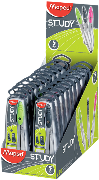 Готовальня 5 пр. Maped Stady, циркуль 120мм, зап.грифель, точилка для гриф., отвертка, ластик