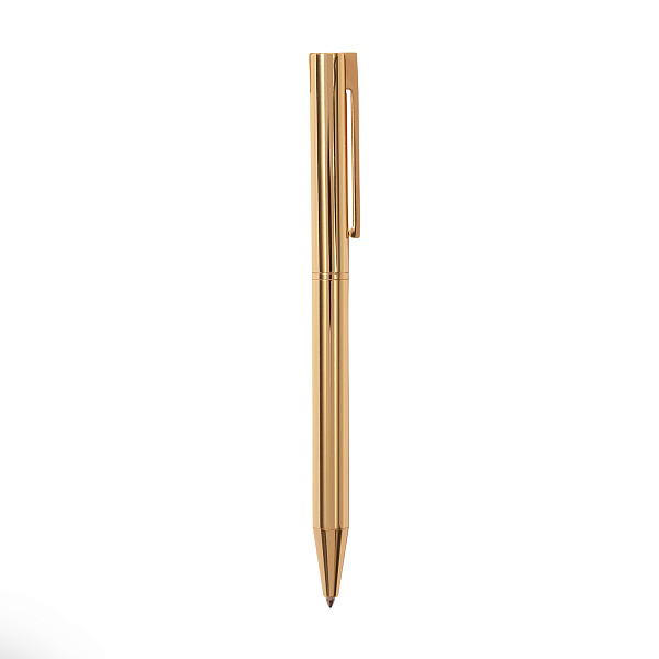 Ручка шарик. автомат 0,7 мм"BERGAMO"  СИНЯЯ  (корпус металл Золото)