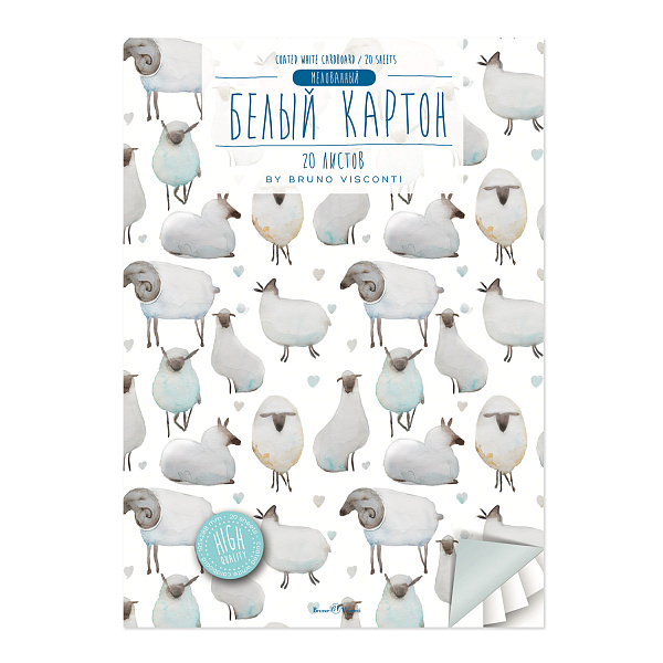 Картон белый А4 20 л.  2 вида.