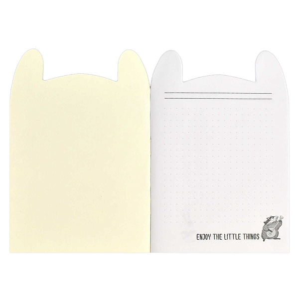 Блокнот 120*170 32 л. в точку "ДВА ДРУГА" /фигурная вырубка, мягкий переплёт (2 скобы). вн.блок - белый офсет, Обложка - мелованный картон 190 г/м², матовая ламинация/