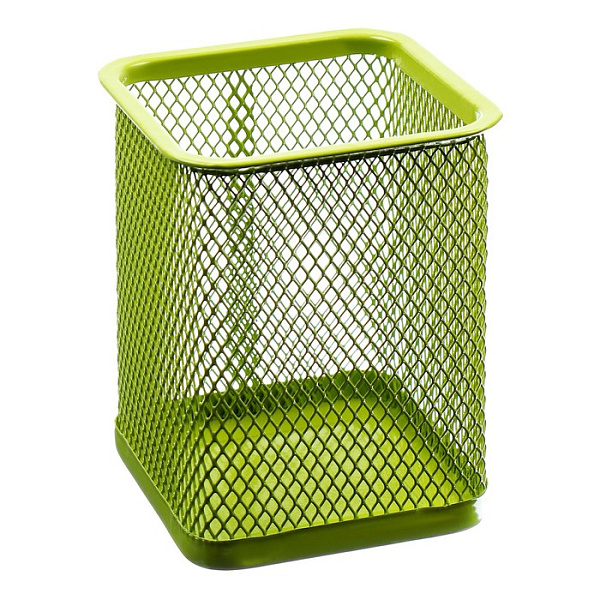 Подставка для пишущих принадлежностей "deVENTE" 8x8x9,8 см, квадратный, ажурный металлический, розовый