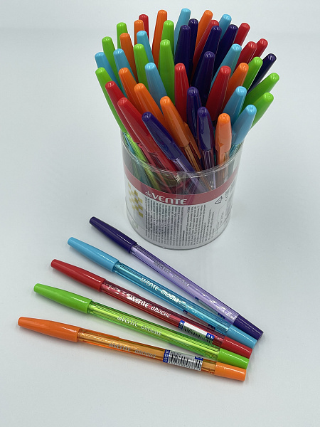 Ручка шариковая d=0,5 мм "Crocus", полупрозрачный флуоресцентный корпус, ароматизированные синие чернила, сменный стержень, индивидуальная маркировка, цвета корпуса ассорти, в пластиковой тубе, синяя