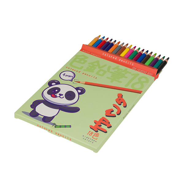 Карандаши 18 цв. "KAWAII ANIMALS" 4,0 ММ, пластиковые 4 ВИДА