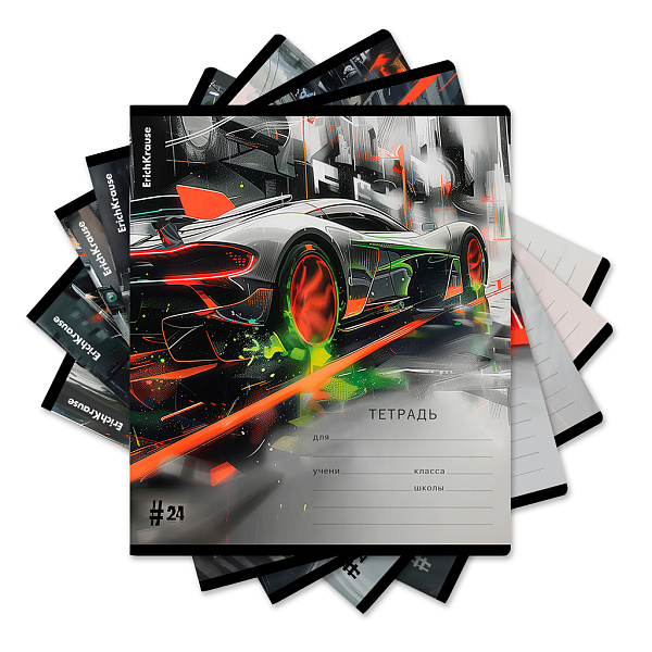 Тетрадь 24 л. кл. "Adrenaline Speed" ErichKrause (в плёнке по 10 шт.)_MIX-PACK
