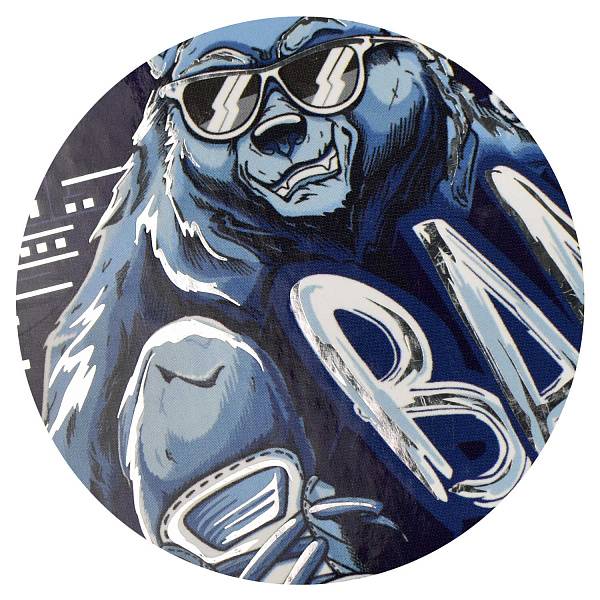 Блокнот 105*105 48 л. в точку "Notebook" "КРУТОЙ ГРИЗЛИ" /Блок - белый офсет 65 г/м², тв. переплёт, тиснение фольгой, глянцевая ламинация/