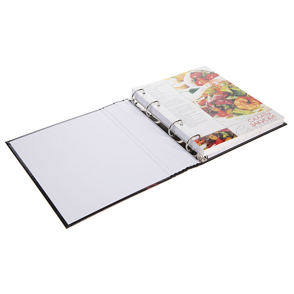 Книга для записи кулинар. рецептов А5 80 л. на кольцах "Вкусные рецепты" с тв. обложкой Бумага Офсет 80г/кв.м 5 цв.разделит. "Premium"