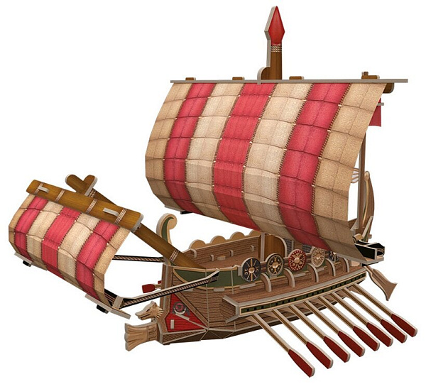 Сборная модель "REZARK" Пазл 3D Серия "Корабли"  85 эл. Римский военный .23х20х23см(пенополистирол)