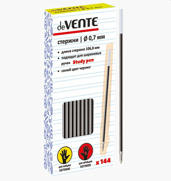 Стержень шариковый 106,8 мм 0,7 мм синий "deVENTE. Study Pen"