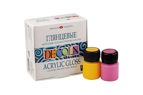 Акрил 9 цв. 20 мл. Декола глянц., банка 