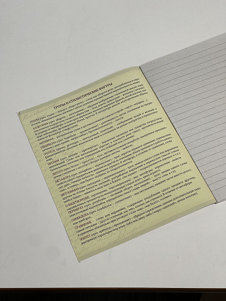 Тетрадь предметная 36 листов "Картинки"  Литература, со справочным материалом, обложка мелованная бумага, блок №2 (серые листы)