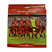 Карандаши 24 цв. "Футбол" с заточ. в карт.короб. с европодвесом"VK" 